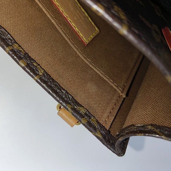 SAC PLAT Mini Monogram Coated Canvas Brown