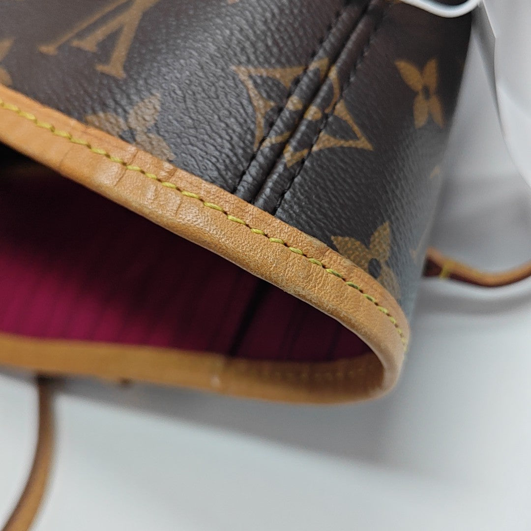 NEVERFULL MM Monogram Coated Canvas Brown