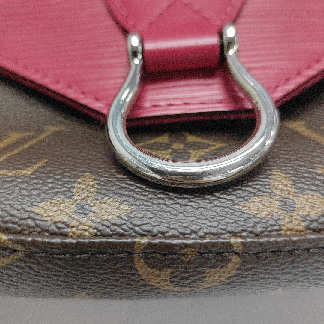 SAINT MICHEL Monogram Coated Canvas Red