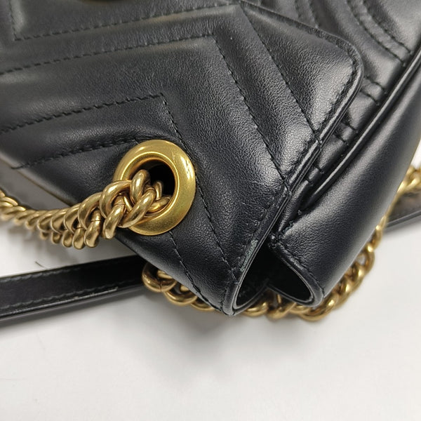 GG Marmont Small Quilted Calfskin Black
