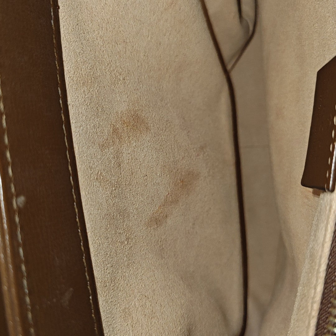 Horsebit 1955 Medium Monogram Coated Canvas Beige