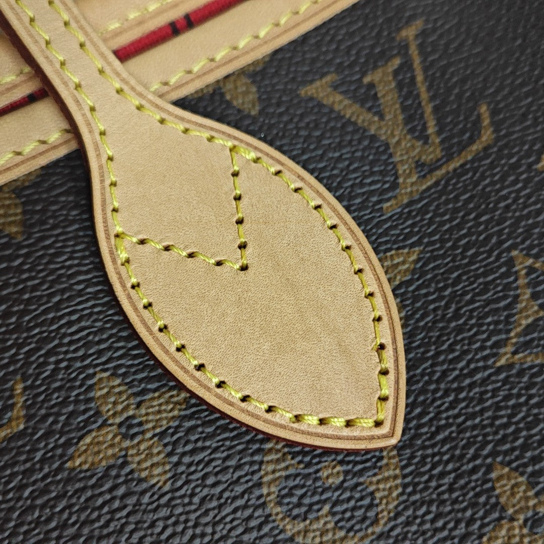 NEVERFULL MM Monogram Coated Canvas Brown