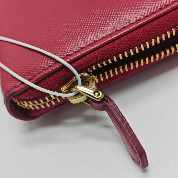 Fiocco Bow Saffiano Calfskin Red Wallet