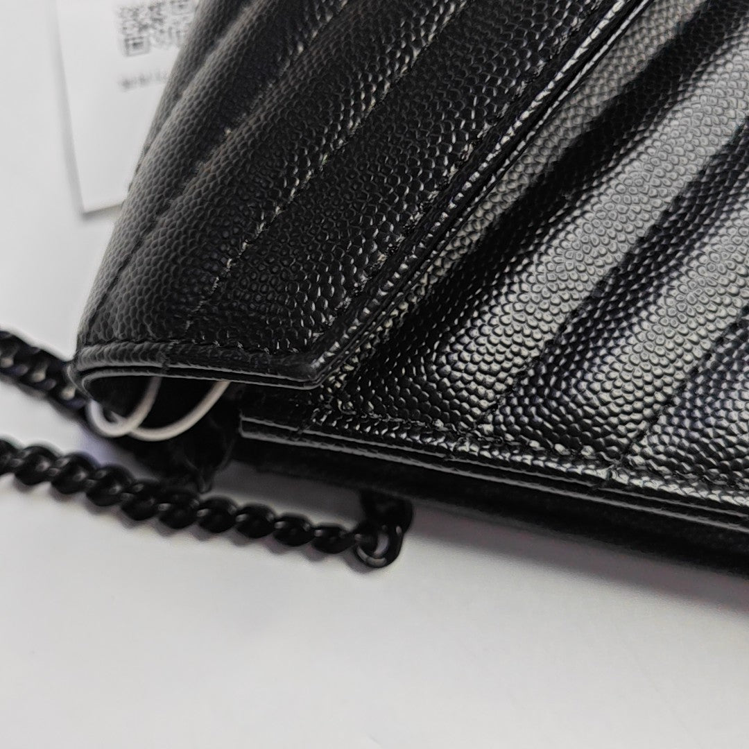 MONOGRAM WOC Chevron Calfskin Black