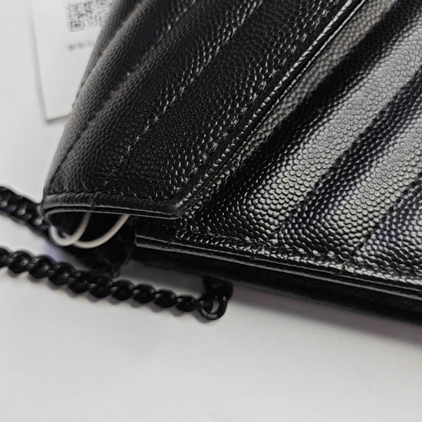 MONOGRAM WOC Chevron Calfskin Black
