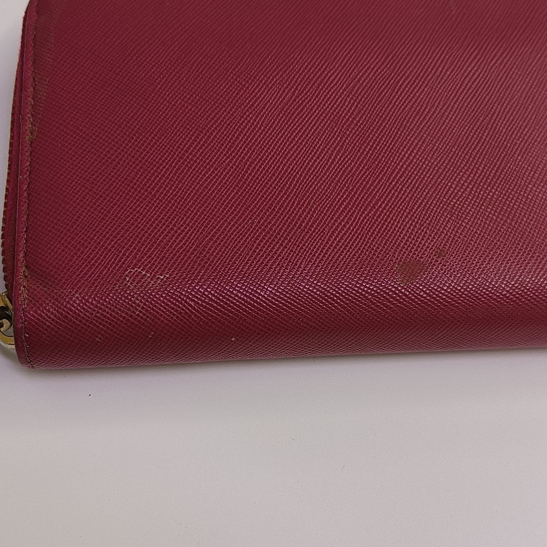 Zippy Wallet Saffiano Calfskin Red Wallet
