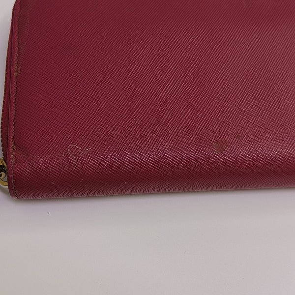 Zippy Wallet Saffiano Calfskin Red Wallet