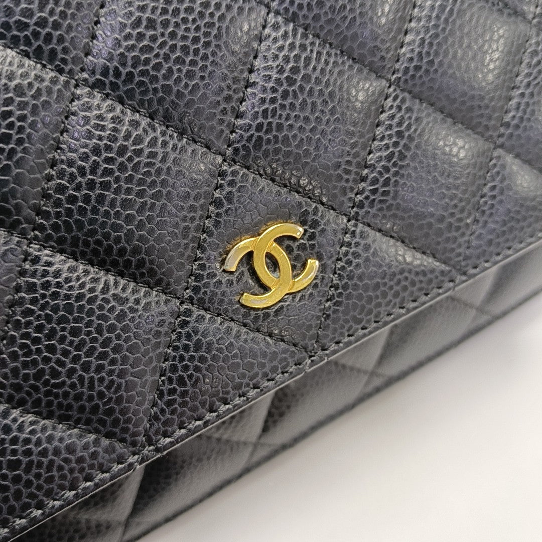 WOC Quilted Grained Calfskin Black
