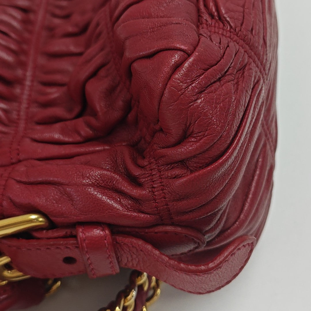 Quilted Lambskin Shoulder Bag Red