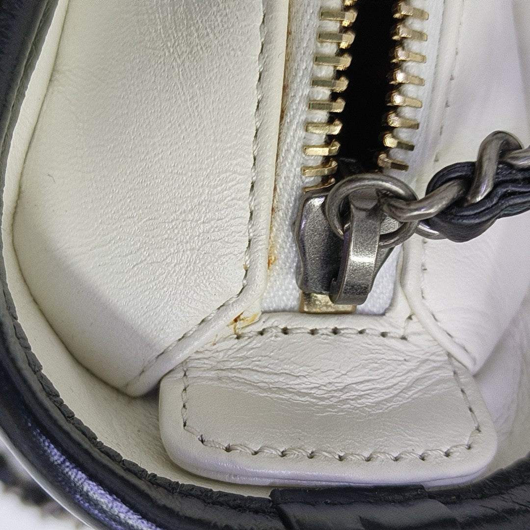 GABRIELLE Small Quilted Calfskin White