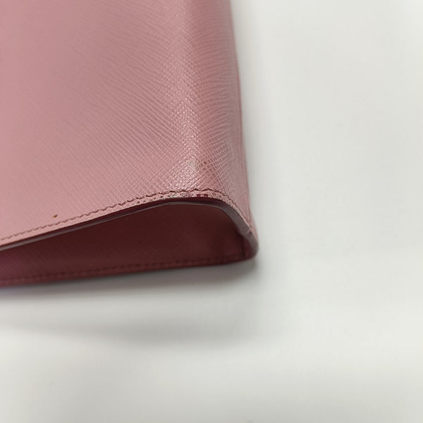 Saffiano Calfskin Clutch Pink
