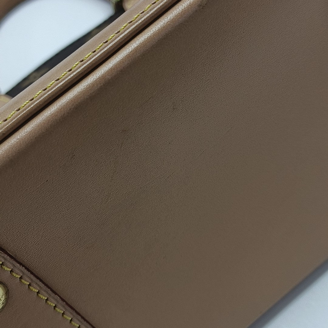 ALMA BB Monogram Coated Canvas Brown