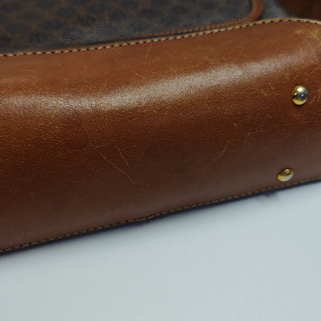 Coated Canvas Shoulder Bag Brown