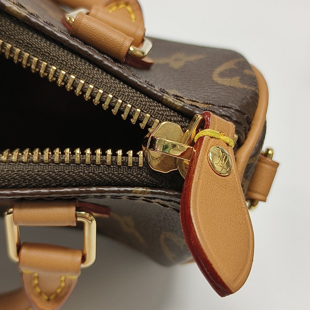 Speedy Nano Monogram Lona Revestida Marrón