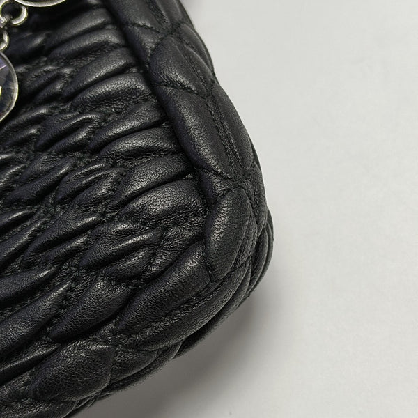 Quilted Lambskin Top Handle Bag Black