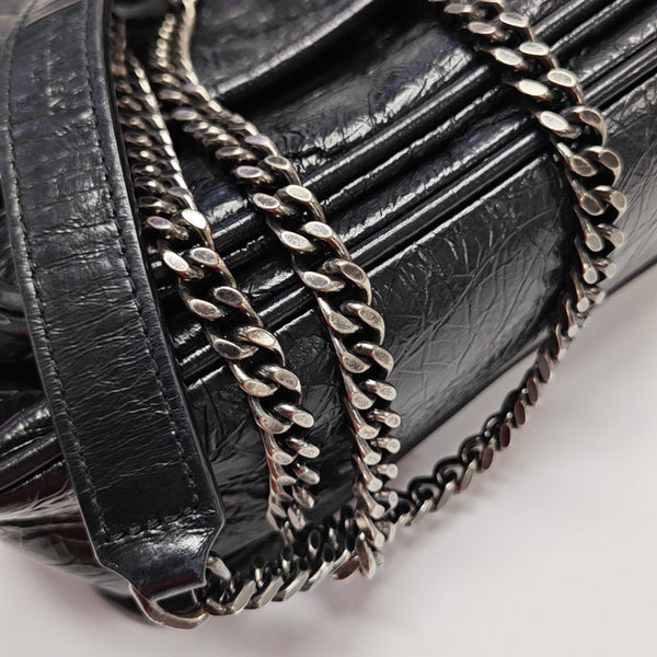 NIKI Small Chevron Calfskin Black
