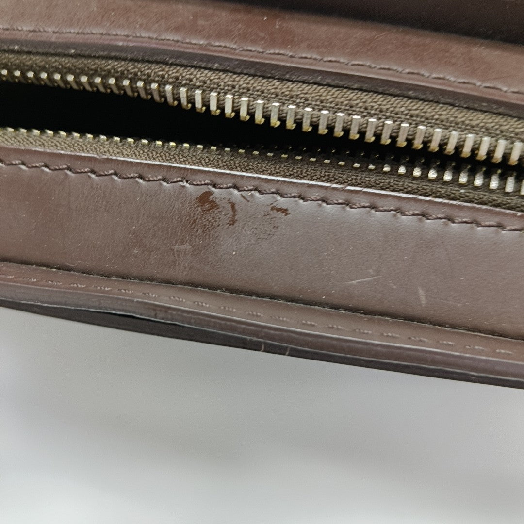 SAINT LOUIS Damier Ebene Coated Canvas Brown