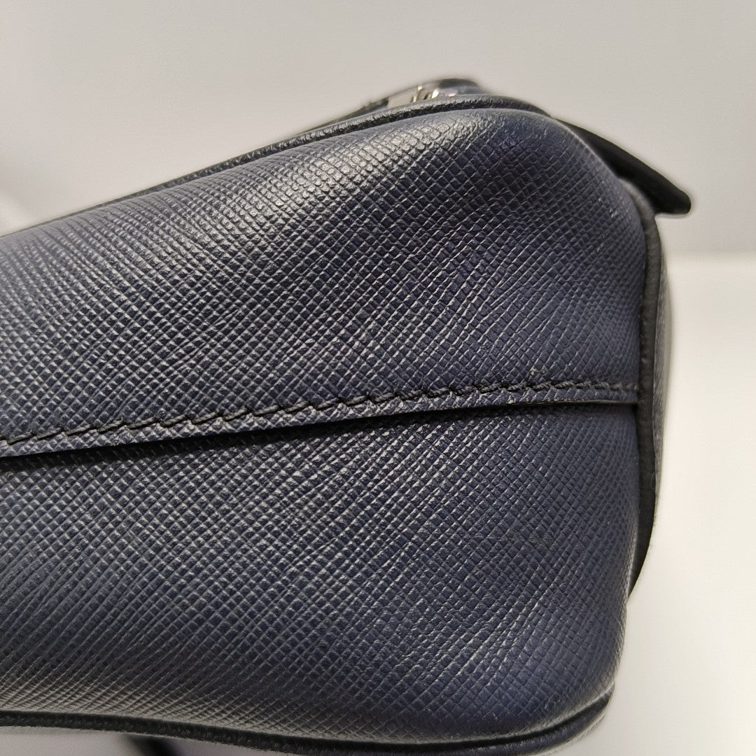 Saffiano Calfskin Top Handle Bag Blue