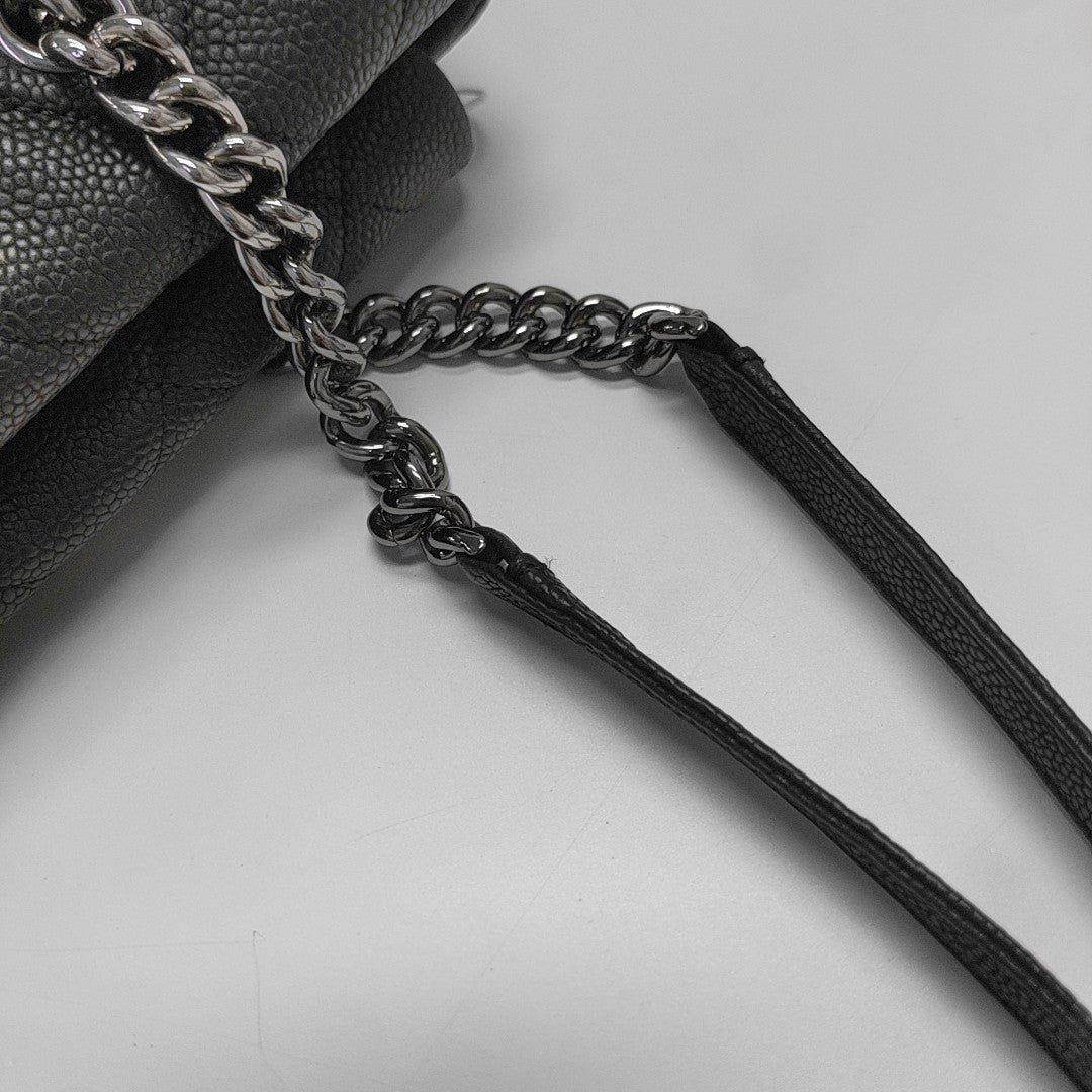 Quilted Grained Calfskin Black