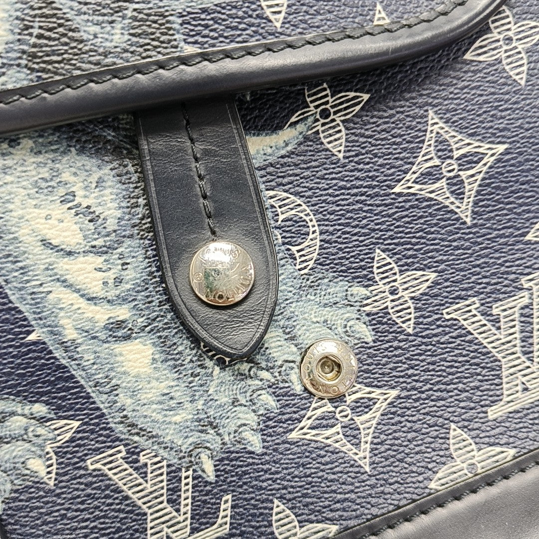 CHAPMAN SAVANE BB Monogram Coated Canvas Blue