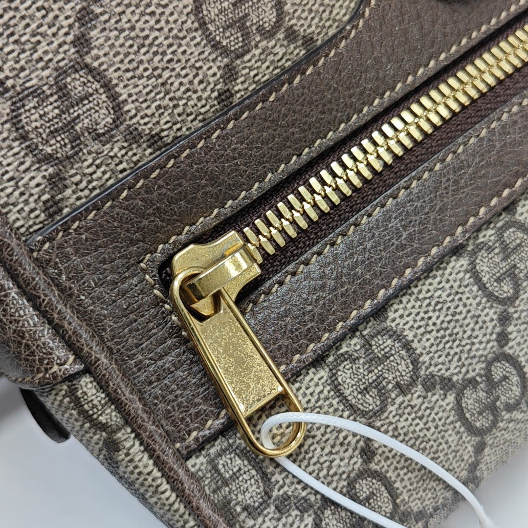 Ophidia Small Monogram Lona Revestida Beige