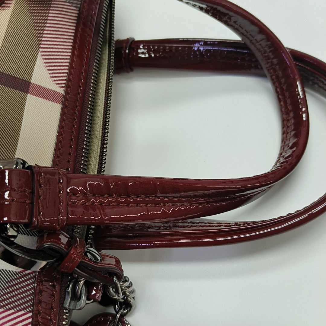 Coated Canvas Top Handle Bag Beige