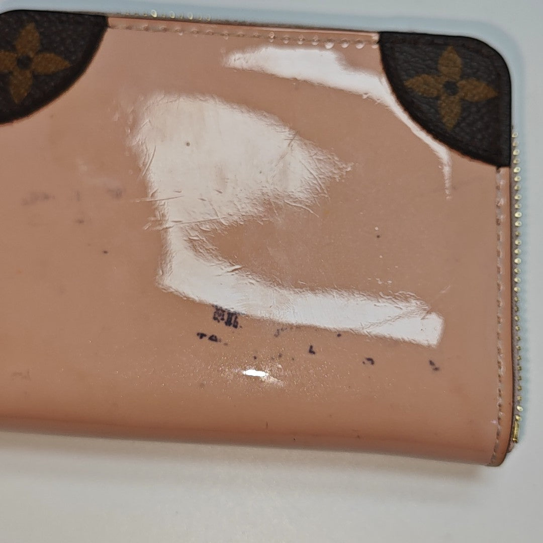 ZIPPY Monogram Patent Leather Pink Wallet