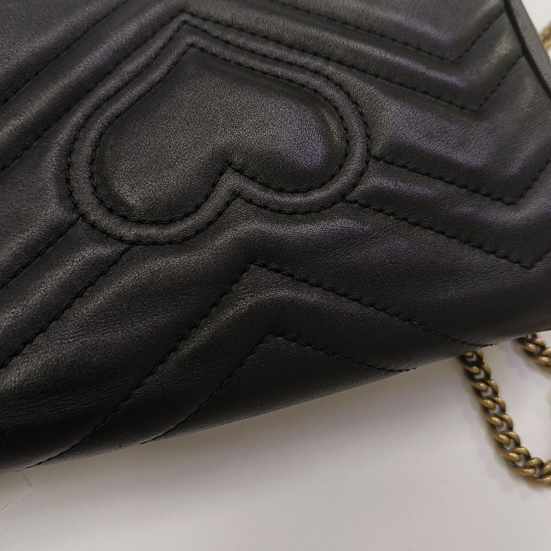GG Marmont Mini Quilted Calfskin Black