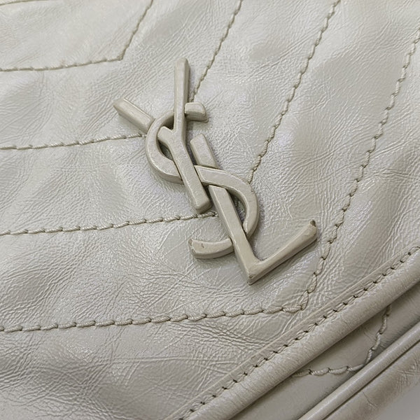 NIKI Mini Chevron Calfskin White