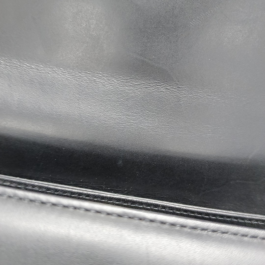 Calfskin Top Handle Bag Black