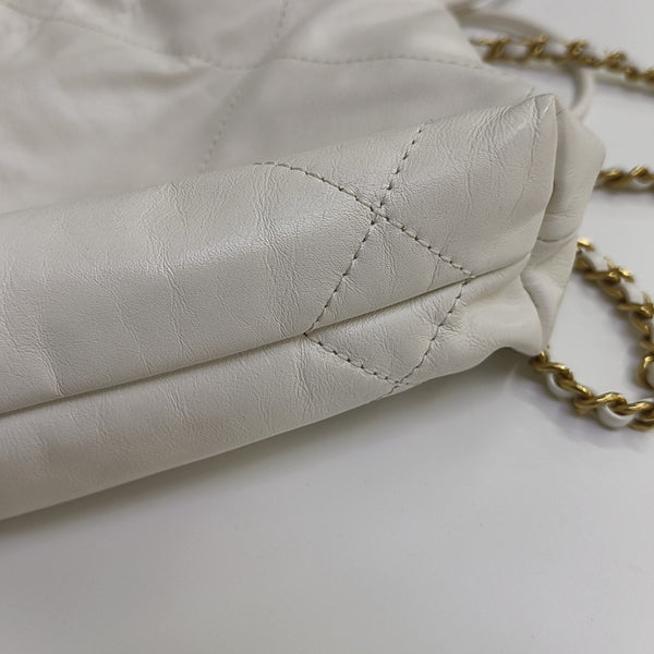 CHANEL 22 Mini Quilted Calfskin White