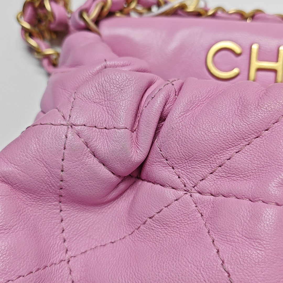 Quilted Lambskin Shoulder Bag Small Pink
