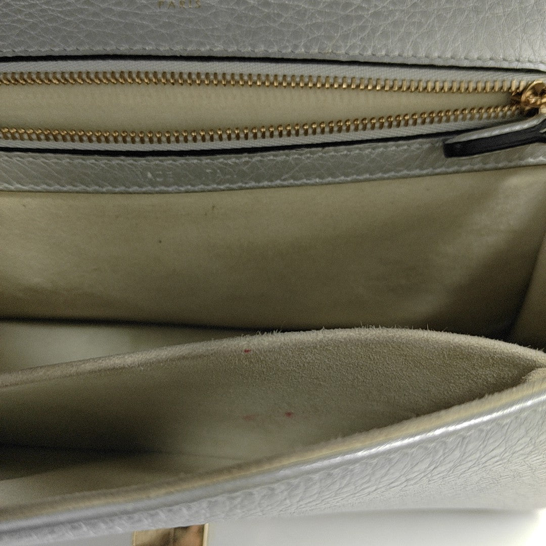 Diorama Medium Cannage Calfskin Silver