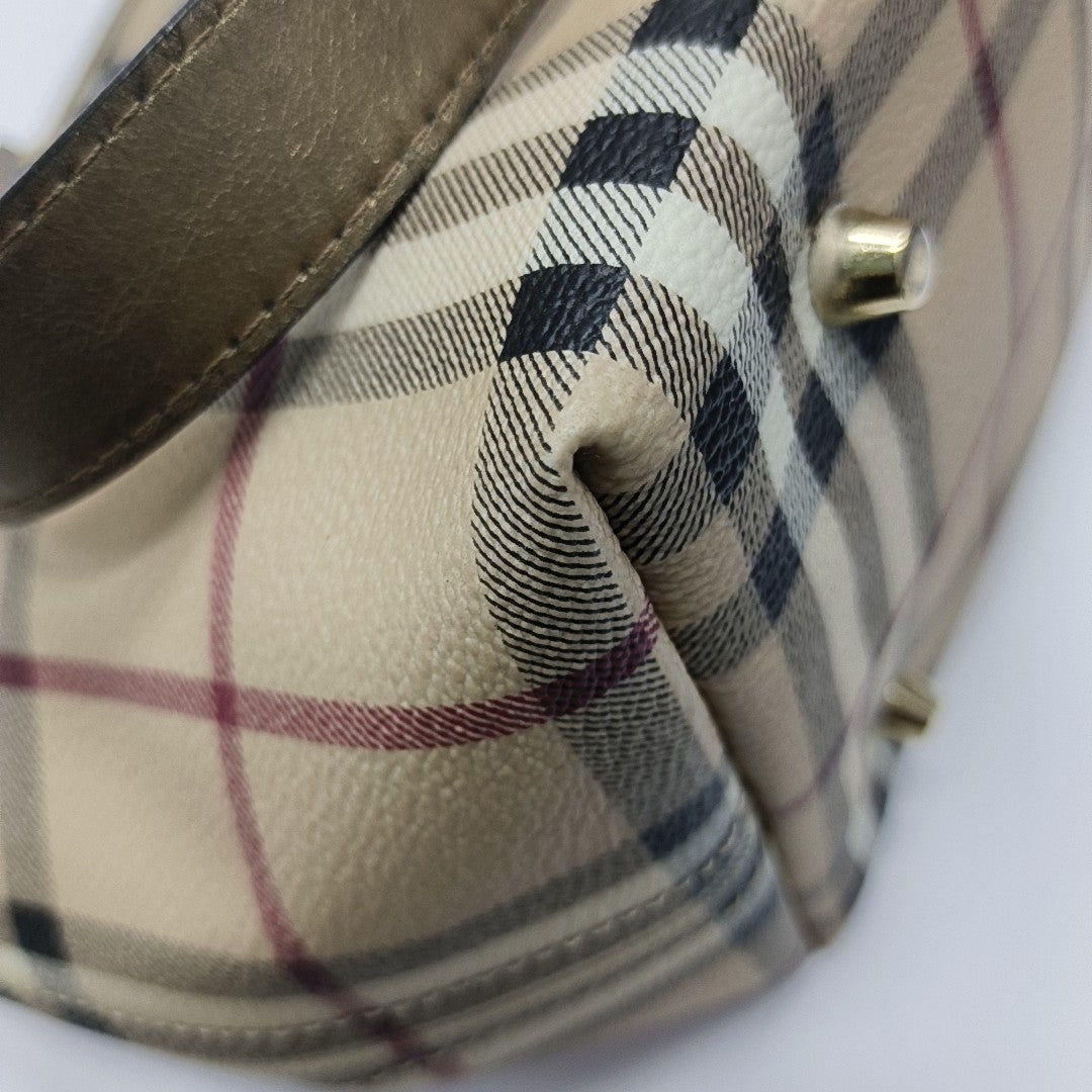 Coated Canvas Tote Bag Beige