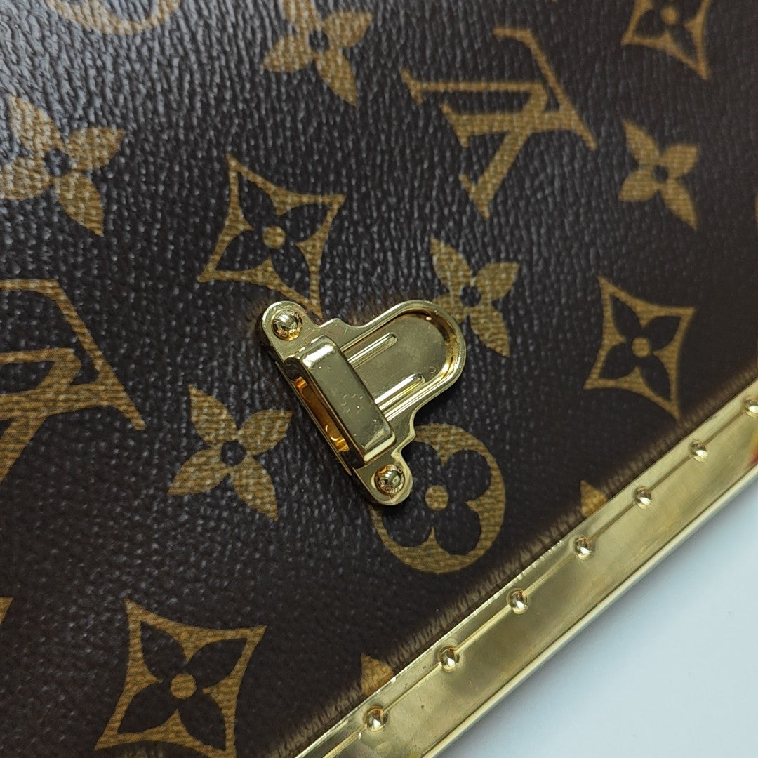 Lucky Trunk Monogram Coated Canvas Brown