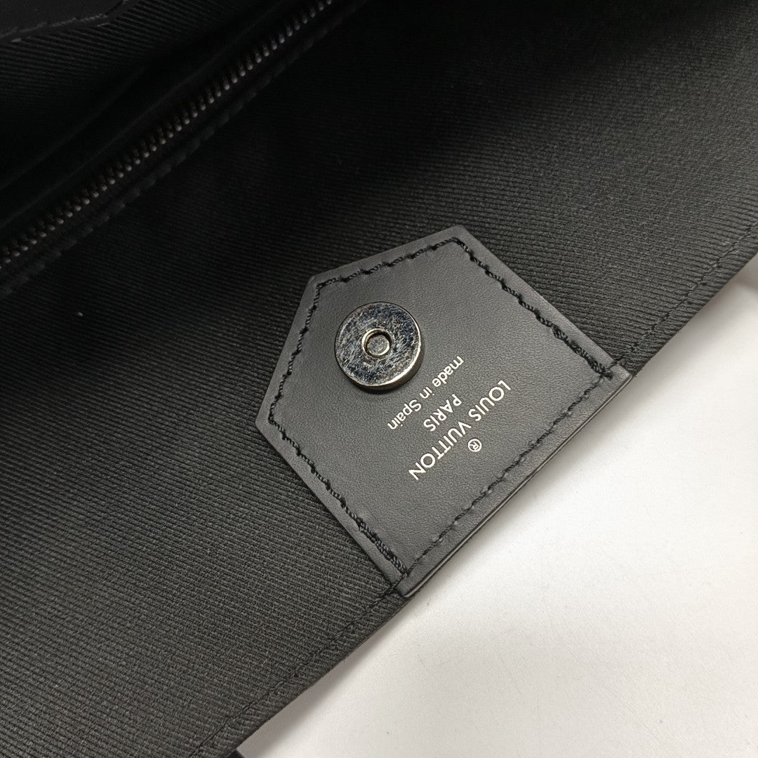 DAVIS Monogram Coated Canvas Black