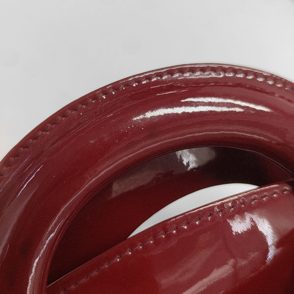 Lady Dior Mini Cannage Patent Calfskin Red