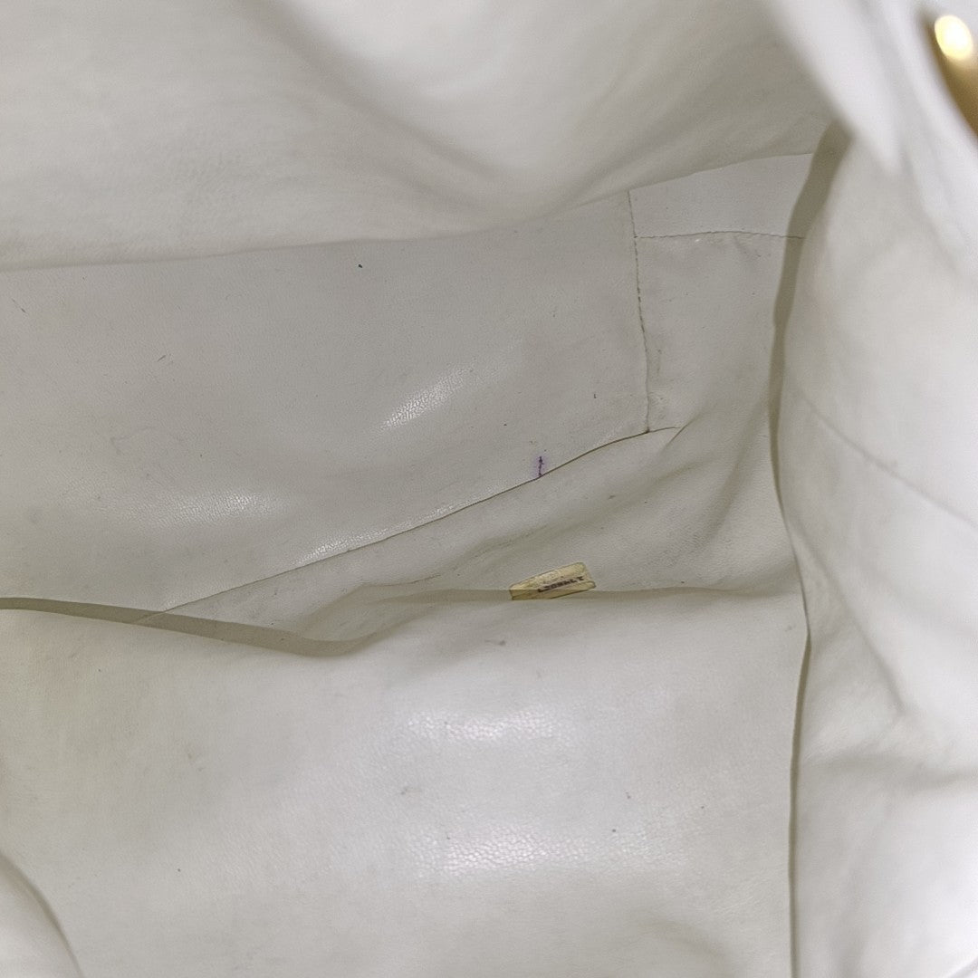 DRAWSTRING Quilted Calfskin White