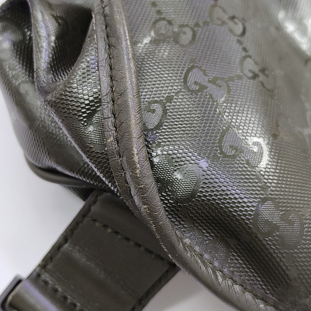 GG Imprime Monogram Coated Canvas Green