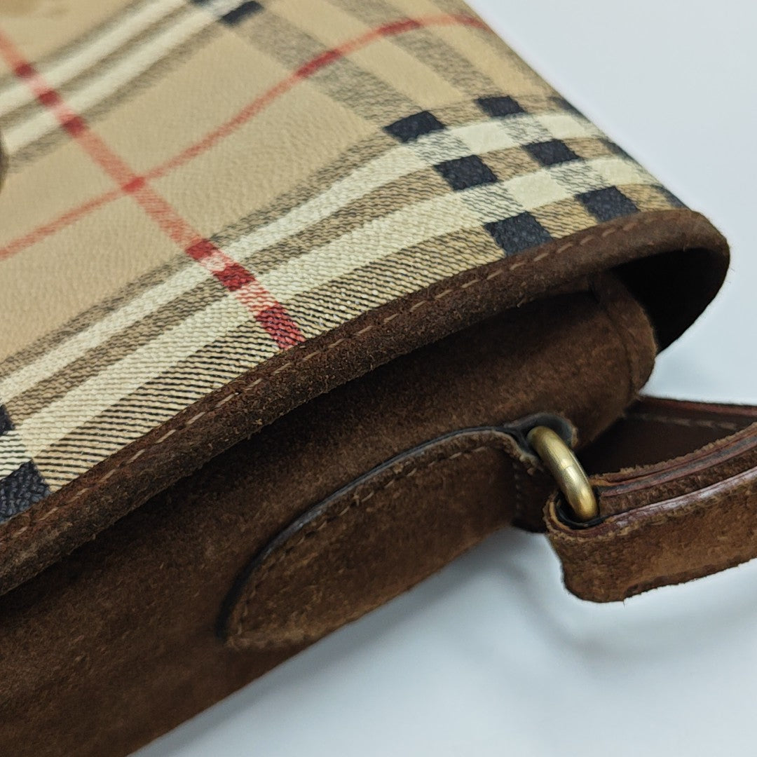 Coated Canvas Shoulder Bag Brown