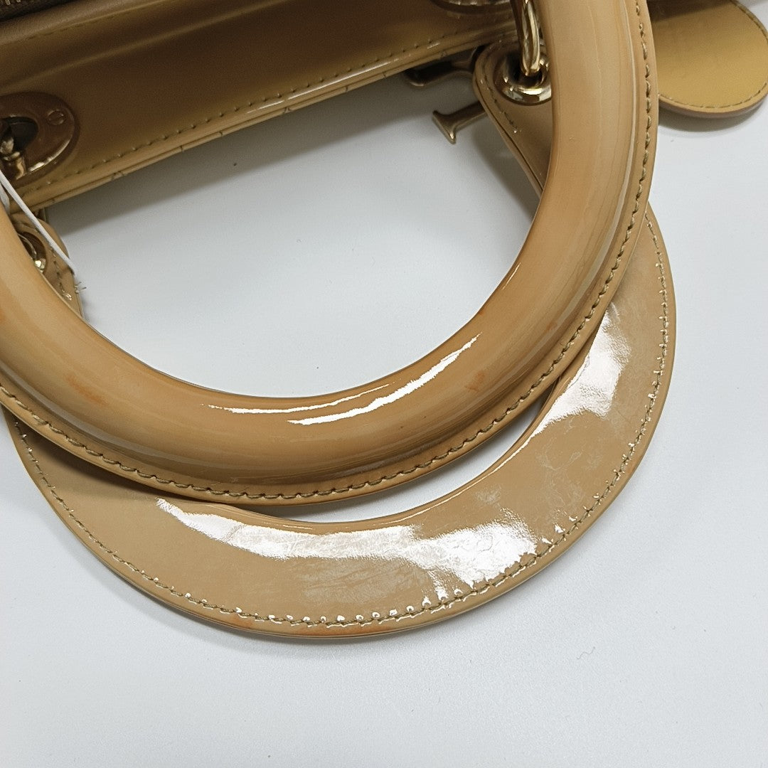 Lady Dior Large Cannage Lambskin Yellow