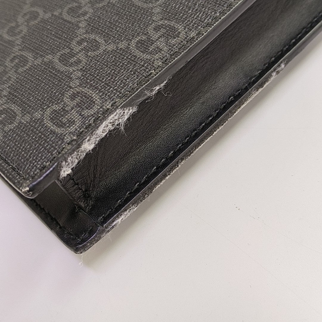 Coated Canvas Clutch Black