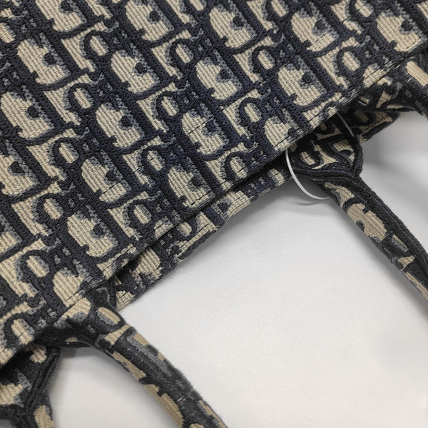 Book Tote Large Oblique Canvas Blue
