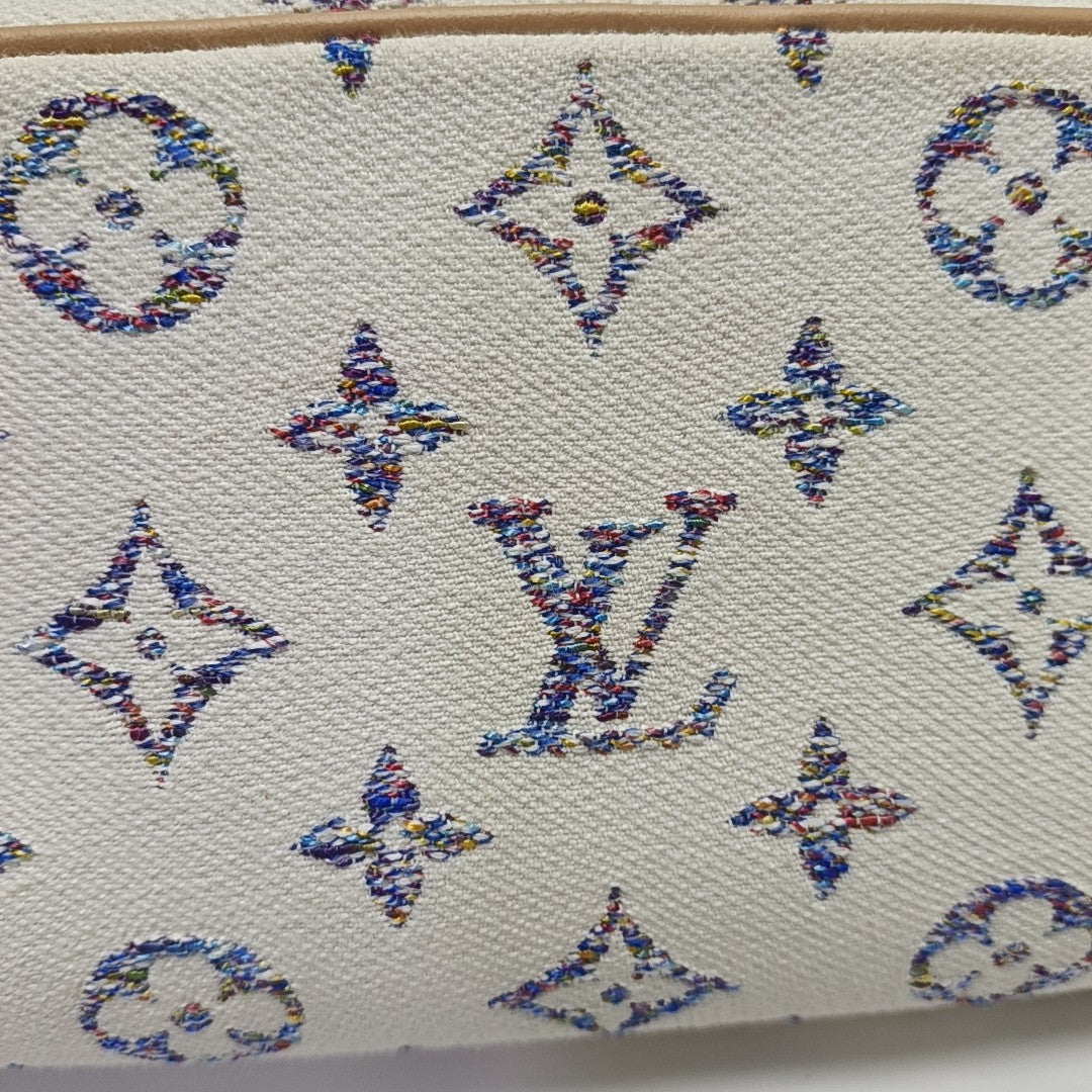 IVY Monogram Coated Canvas White