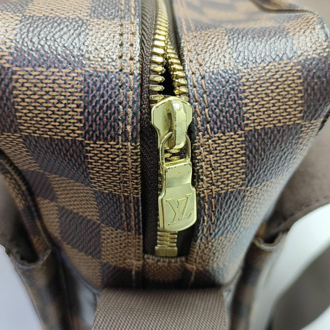 NAVIGLIO MM Damier Ebene Coated Canvas Brown