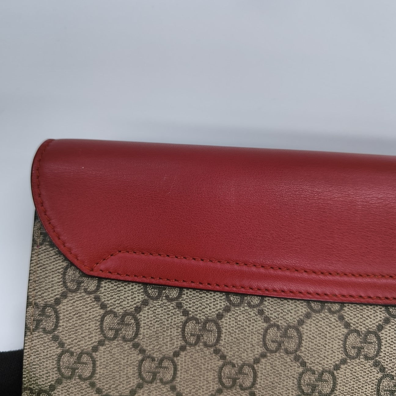 Monogram Coated Canvas Clutch Beige