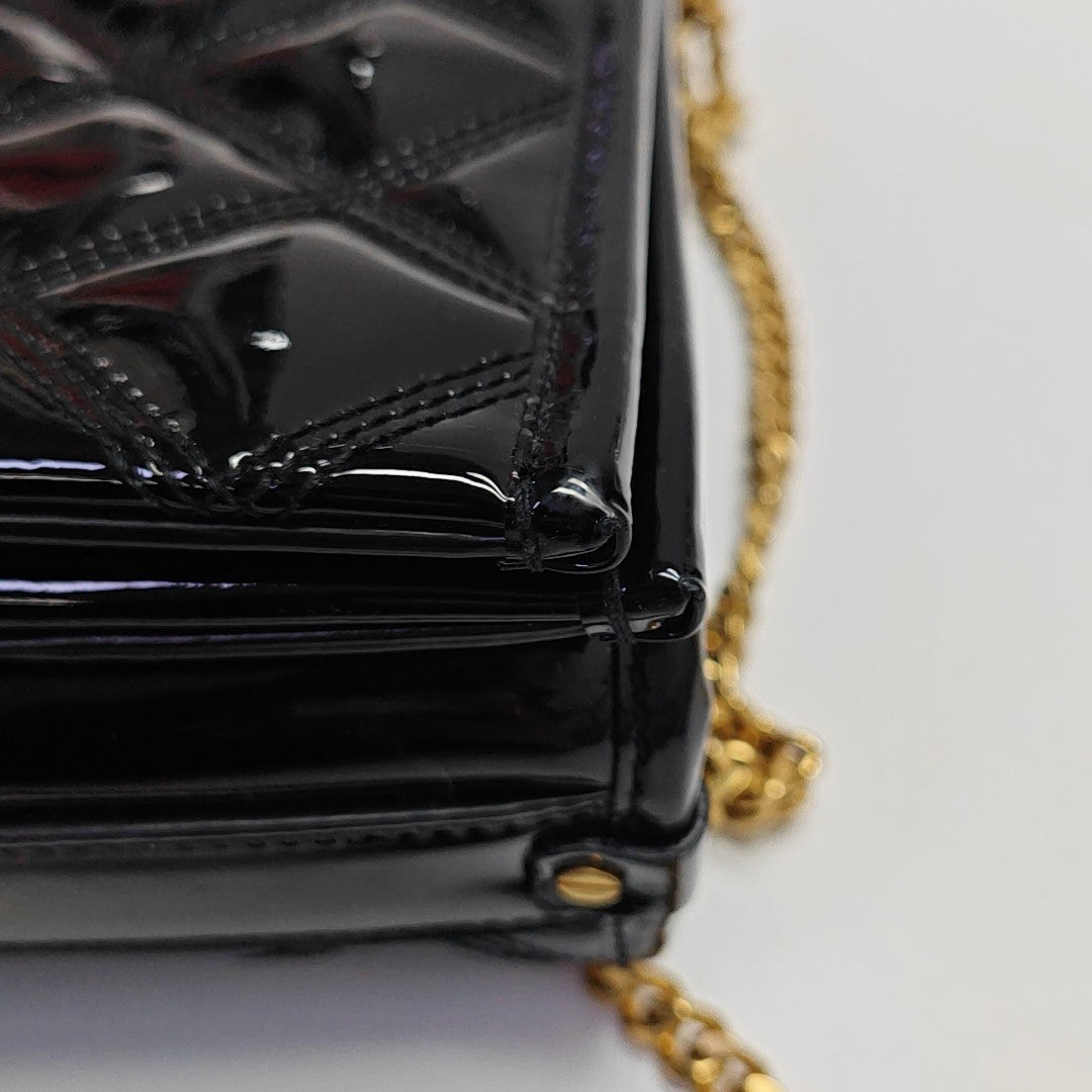 BECKY Mini Quilted Patent Calfskin Black