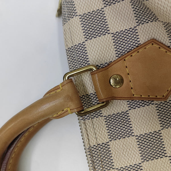 SPEEDY 30 Damier Azur Coated Canvas White