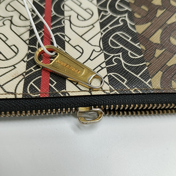 Coated Canvas Clutch Brown