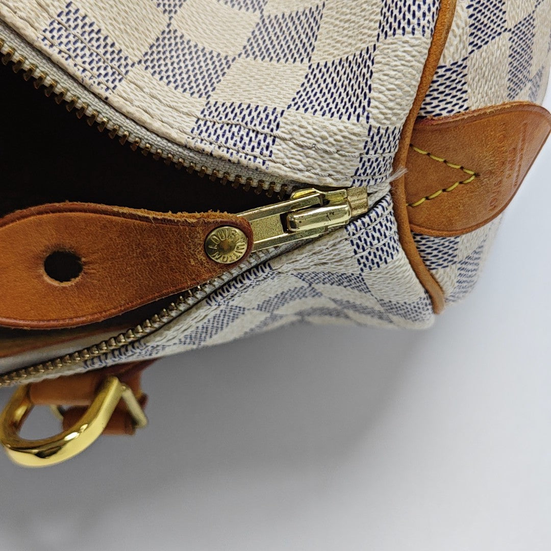 SPEEDY 30 Damier Azur Coated Canvas White